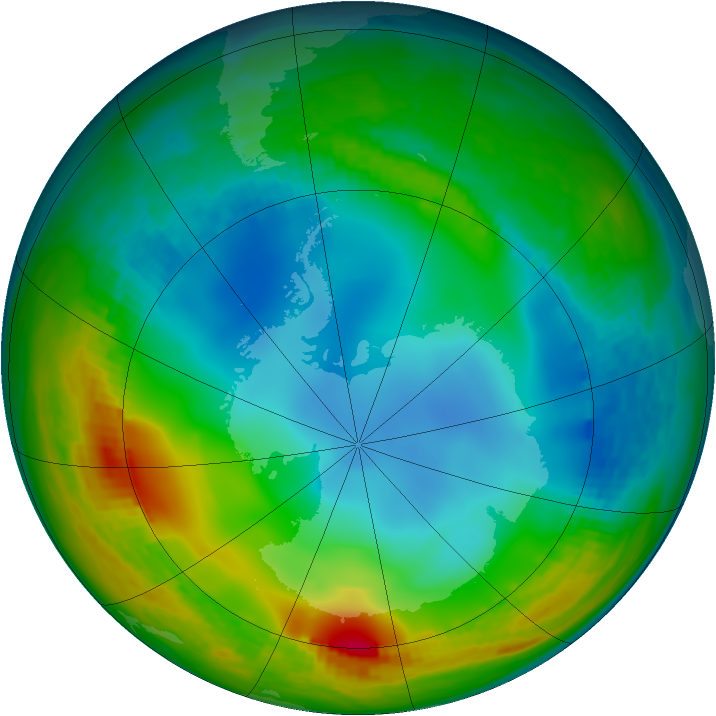 Antarctic ozone map for 17 June 1984